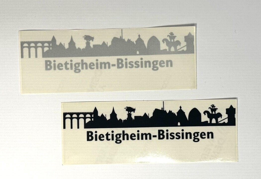 Aufkleber Stadtsilhouette schwarz/silber